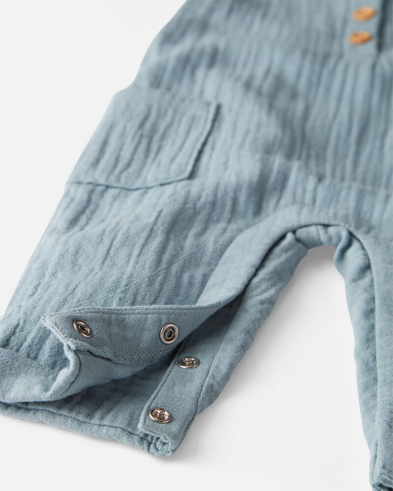 Baby Organic Cotton Gauze Overalls, image 3 of 6 slides