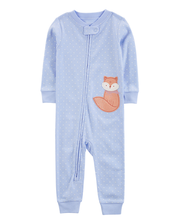 Toddler 1-Piece Fox 100% Snug Fit Cotton Footless Pyjamas, 