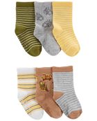 Bébé 6 paires de chaussettes à motif camion de construction, image 1 sur 2 diapositives