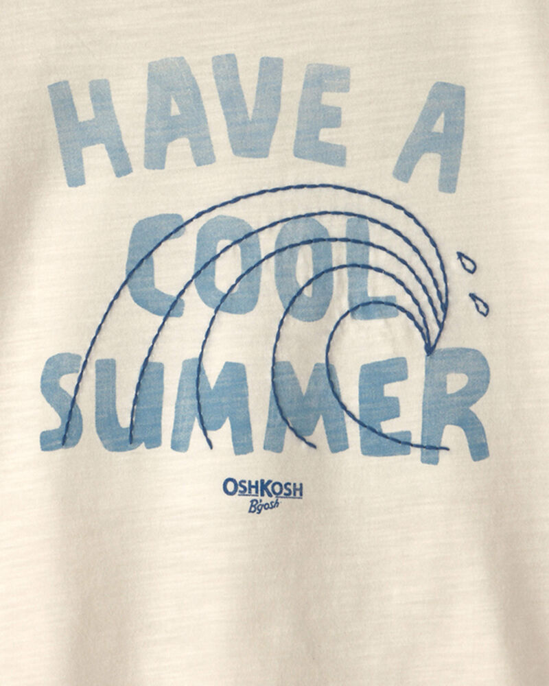 Tout-petit gar&ccedil;on - Haut &agrave; imprim&eacute; vague &laquo;Have A Cool Summer&raquo; - Blanc, image 2 sur 2 diapositives