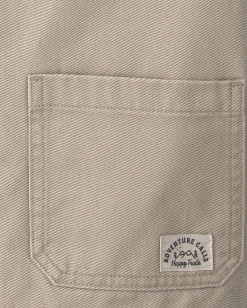 Kids Organic Cotton Twill Barn Jacket - Khaki, image 4 of 4 slides