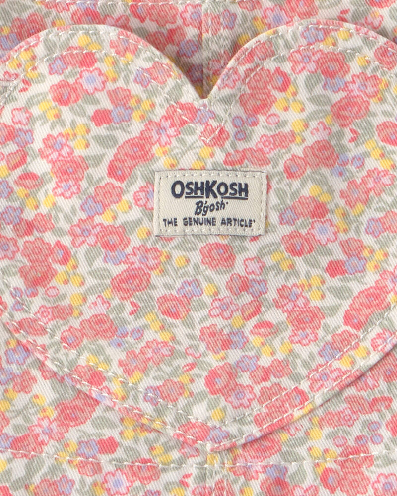 Toddler Girl Floral Heart Pocket Skirtall - Pink, image 3 of 4 slides
