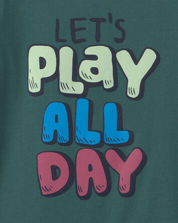 Toddler Boy 'Let's Play All Day' Long-Sleeve Graphic Tee - Green, 