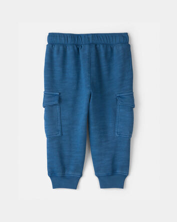 B&eacute;b&eacute; gar&ccedil;on - Pantalon de jogging avec poches cargo en jersey bouclette - Bleu, 
