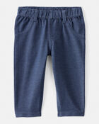 Baby Girl Knit Pull-On Pants - Blue, image 1 of 4 slides