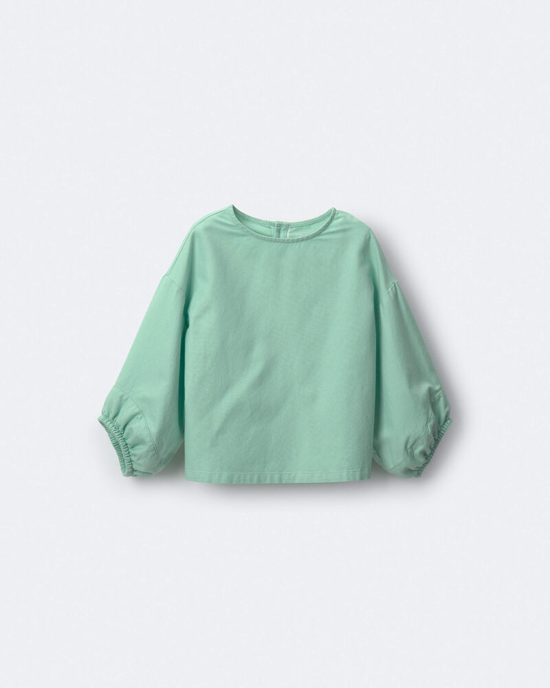 Tout-petit fille - Haut &agrave; manches longues bouffantes avec poignets sur &eacute;lastiques - Vert, image 2 sur 6 diapositives