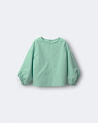 Tout-petit fille - Haut &agrave; manches longues bouffantes avec poignets sur &eacute;lastiques - Vert, image 2 sur 6 diapositives