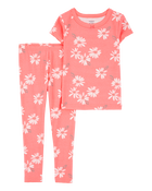 Tout-petit fille - Pyjama 2 pièces en coton ajusté à motif fleuri, image 1 sur 3 diapositives