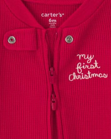 B&eacute;b&eacute; - Grenouill&egrave;re en coton isotherme &agrave; imprim&eacute; &laquo;My First Christmas&raquo; &ndash; Rouge, 