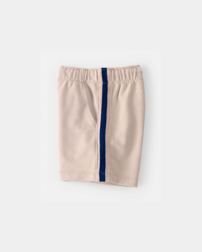 Toddler Boy Striped French Terry Shorts - Khaki/Blue, image 3 of 5 slides