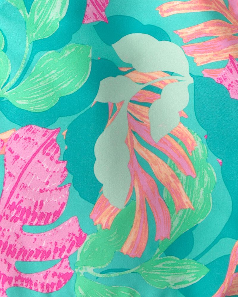 Boys Tropical Swim Trunks - Teal, image 3 of 4 slides