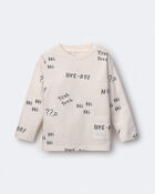 Tout-petit - T-shirt d&eacute;contract&eacute; manches longues &agrave; imprim&eacute; &laquo;Hi Bye&raquo; - Cr&egrave;me, image 2 sur 5 diapositives