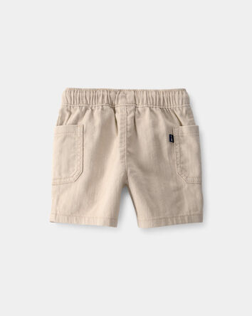 Baby Boy Twill Drawstring Shorts - Khaki, 