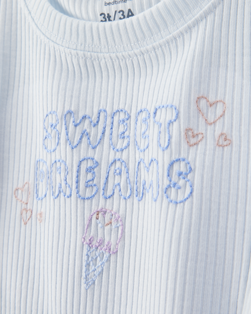 Toddler Girl Ice Cream Print Loose Fit 2-Piece Pyjamas - Blue, image 2 of 4 slides