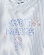 Toddler Girl Ice Cream Print Loose Fit 2-Piece Pyjamas - Blue, image 2 of 4 slides