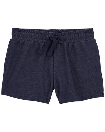 Knit Denim Pull-On French Terry Shorts, 