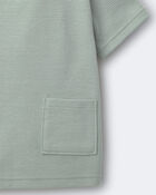 Tout-petit gar&ccedil;on - T-shirt boutonn&eacute; &agrave; l&rsquo;avant avec poche - Sauge, image 6 sur 6 diapositives