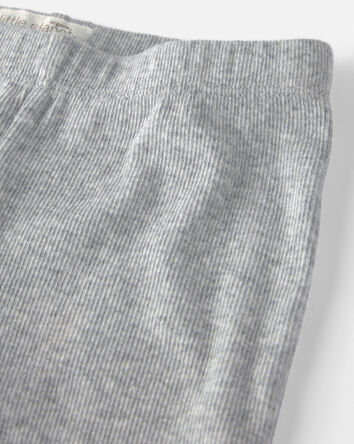 Baby Boy Organic Cotton Rib Footed Pants, 