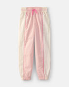 Girls Striped Drawstring Joggers - Pink, image 1 of 4 slides
