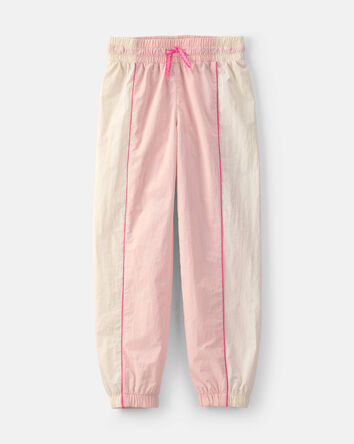 Girls Striped Drawstring Joggers - Pink, 