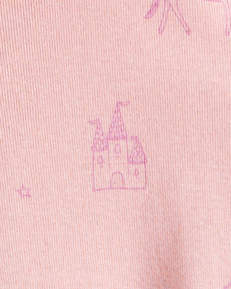 Toddler Girl Fairy Star Print 100% Cotton Long-Sleeve Snug Fit 1-Piece Pyjamas - Pink, image 2 of 3 slides