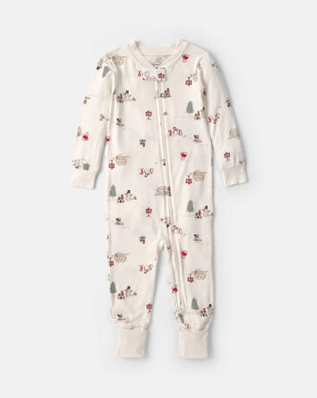 Baby 1-Piece North Pole Christmas PurelySoft&trade; Snug Fit Pyjama - Cream, 