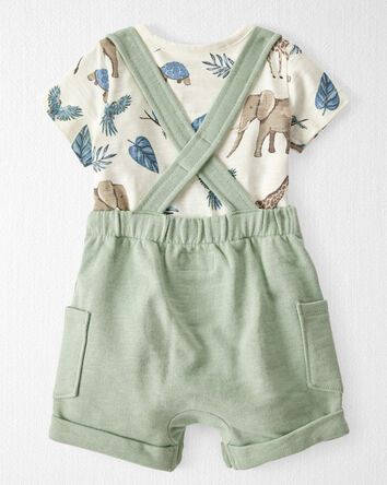 Baby 2-Piece Organic Cotton Shortall Set, 