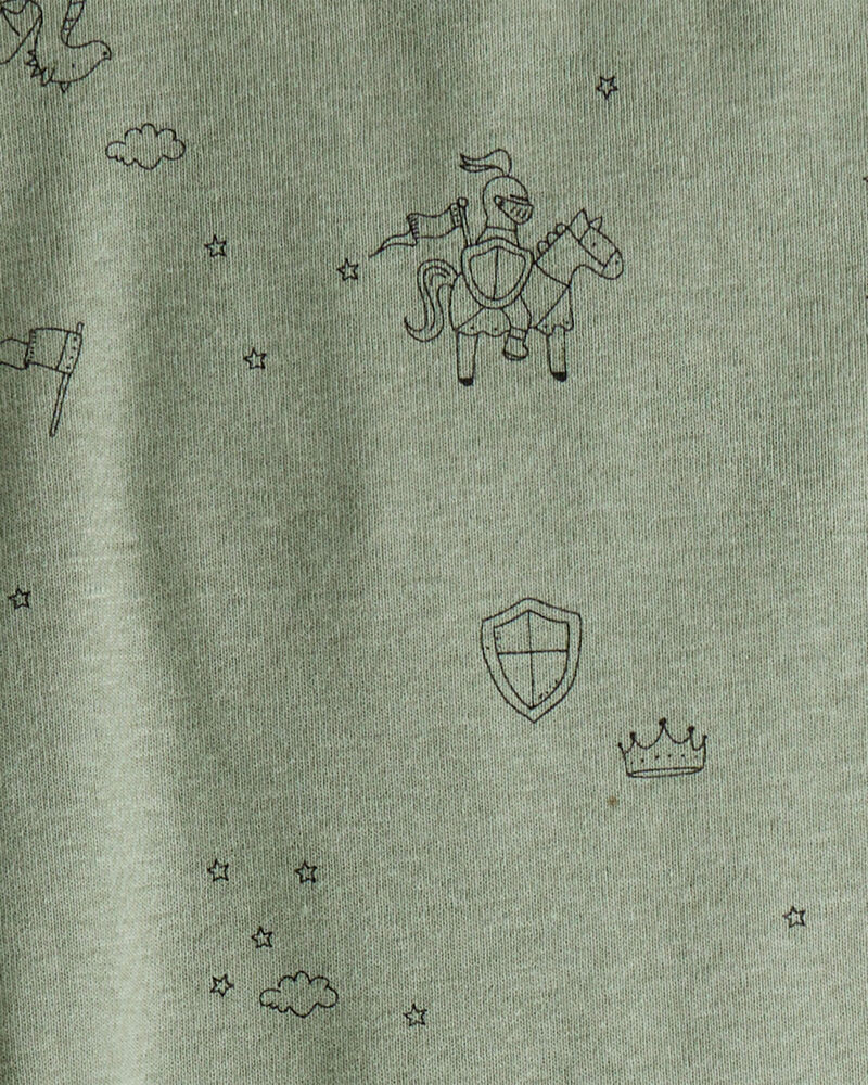 B&eacute;b&eacute; gar&ccedil;on - Emballage de 4 cache-couches en coton &agrave; manches longues et motif dragon - Bleu/Blanc/Vert, image 2 sur 5 diapositives