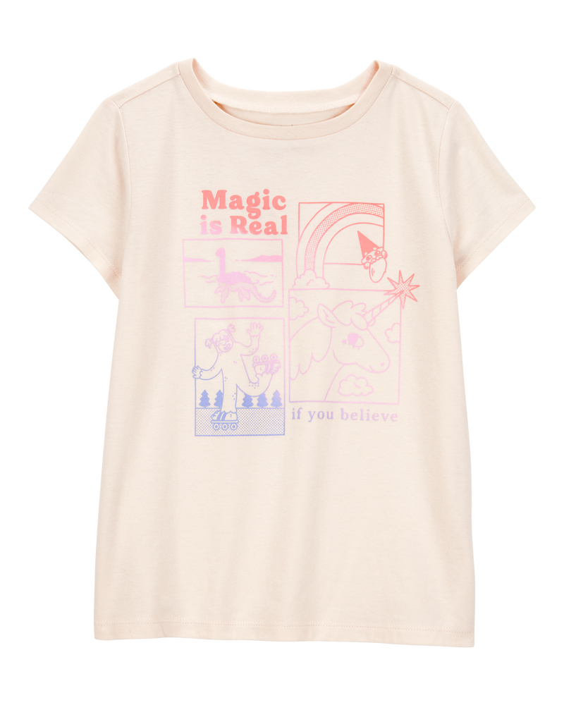 Kid Magic Is Real Short-Sleeve Graphic Tee - Ivory, image 1 of 2 slides