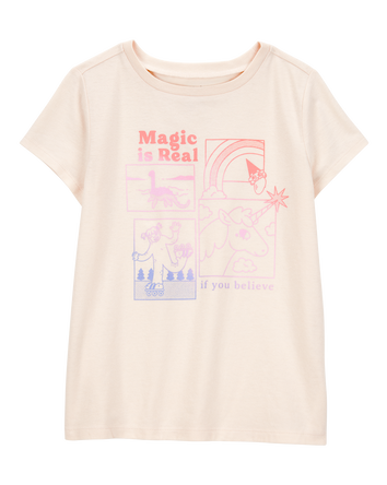 Kid Magic Is Real Short-Sleeve Graphic Tee - Ivory, 