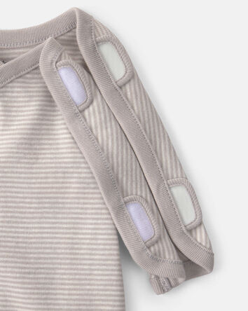 B&eacute;b&eacute; - Grenouill&egrave;re en 100 % coton &agrave; rayures - Gris, 