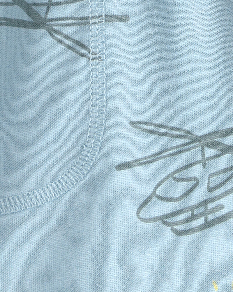 Toddler Boy Helicopter French Terry Shorts - Blue, image 3 of 4 slides