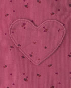 B&eacute;b&eacute; fille - Ensemble 3 pi&egrave;ces robe en velours c&ocirc;tel&eacute; &agrave; motif c&oelig;urs et manches longues &ndash; Rose/Cr&egrave;me, image 6 sur 7 diapositives