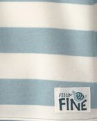 Toddler Boy 2-Piece Striped Fleece Henley Top & Pant Set - Light Blue/White, image 5 of 6 slides