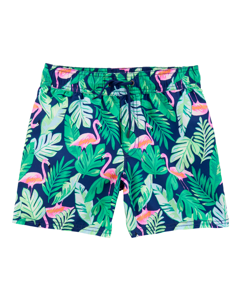 Kid 2-Piece Tropical Rashguard & Swim Trunk Set, image 4 of 6 slides