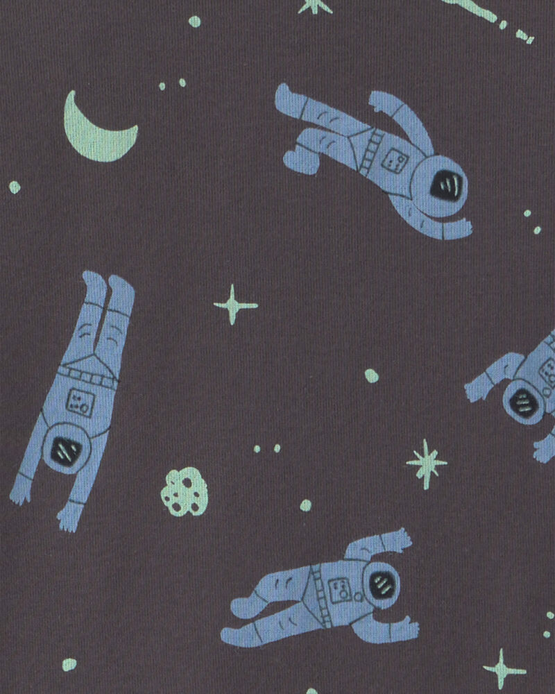 Boys 4-Piece Astronaut 100% Cotton Snug Fit Pyjama Set - Blue, image 4 of 5 slides