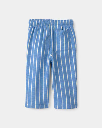 Baby Striped French Terry Pants - Blue/White, 
