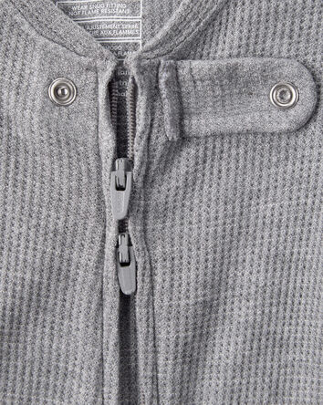 Bébé garçon - Pyjamas une pièce à manches longues PurelySoft avec fermeture éclair à double sens - Gris, 