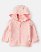 Baby Girl Long-Sleeve Zip-Up Jacket - Pink, image 1 of 4 slides