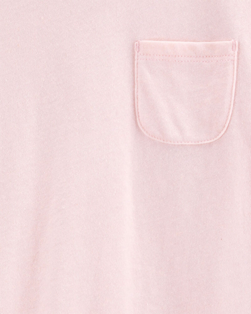 Kid Solid Short-Sleeve Fashion Top - Pink, image 2 of 3 slides