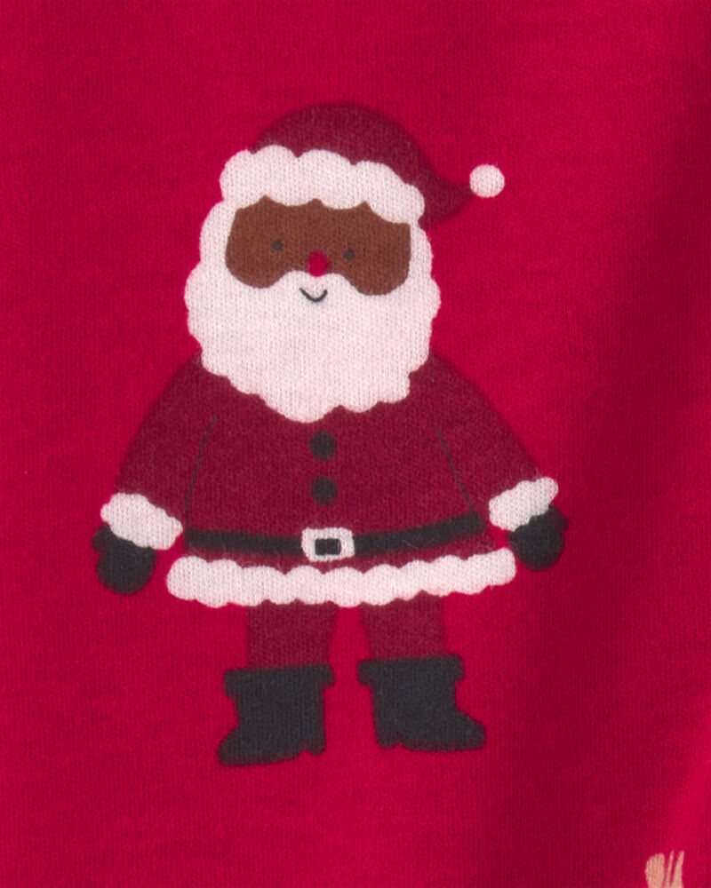 B&eacute;b&eacute; - Grenouill&egrave;re en 100 % coton avec fermeture &agrave; glissi&egrave;re double sens &agrave; motif de P&egrave;re No&euml;l brun &ndash; Rouge, image 2 sur 4 diapositives