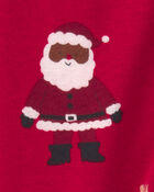 B&eacute;b&eacute; - Grenouill&egrave;re en 100 % coton avec fermeture &agrave; glissi&egrave;re double sens &agrave; motif de P&egrave;re No&euml;l brun &ndash; Rouge, image 2 sur 4 diapositives