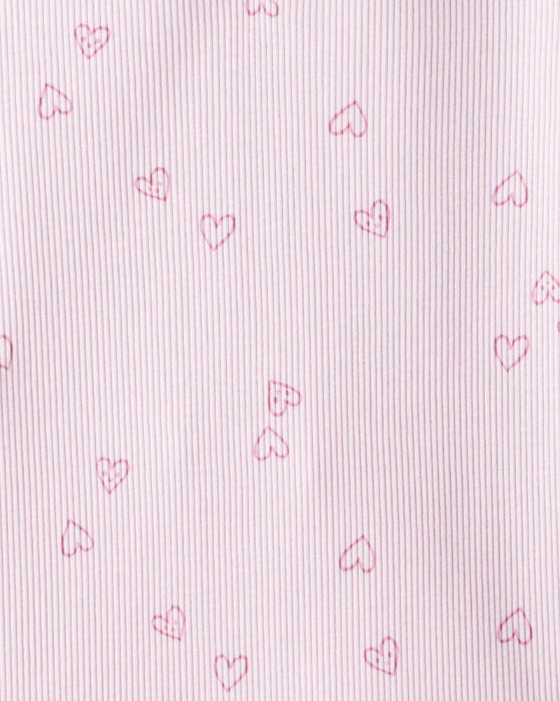 Toddler Girl 2-Pack Heart Print Cotton Long-Sleeve Top - Green/Pink, image 2 of 4 slides