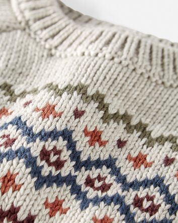 Baby Organic Cotton Fair Isle Sweater, 