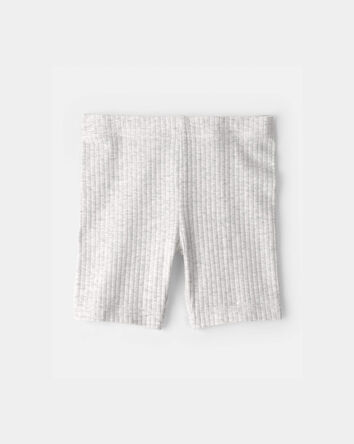 Toddler Girl Rib Bike Shorts - Grey, 