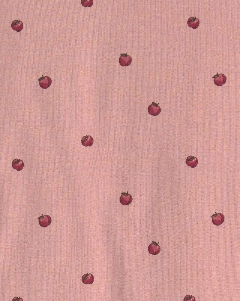 Filles - Pyjama 2 pi&egrave;ces en coton biologique &agrave; motif pomme, image 2 sur 3 diapositives