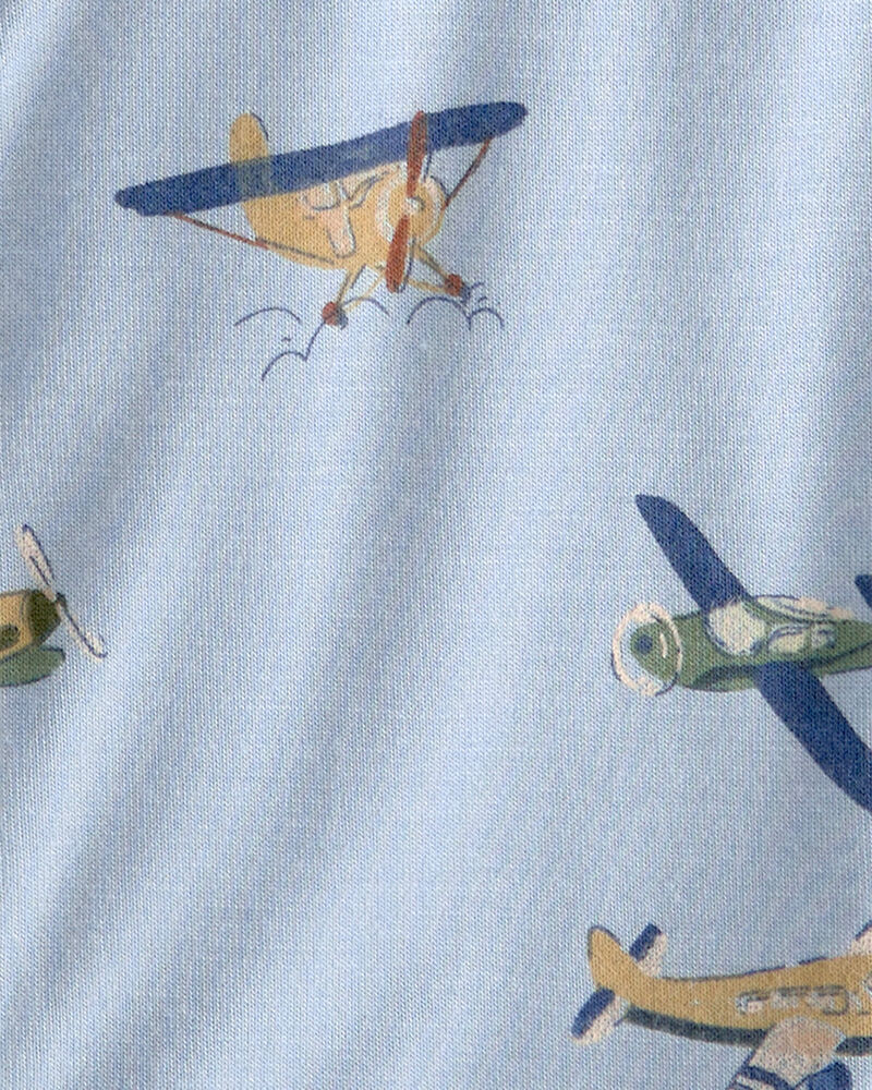 Baby Boy Plane 2-Way Zip PurelySoft Sleeper - Blue, image 4 of 7 slides