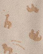 Tout-petit gar&ccedil;on - Ensemble 2 pi&egrave;ces haut et pantalon en jersey bouclette &agrave; motif ourson - Cr&egrave;me/Brun, image 3 sur 3 diapositives