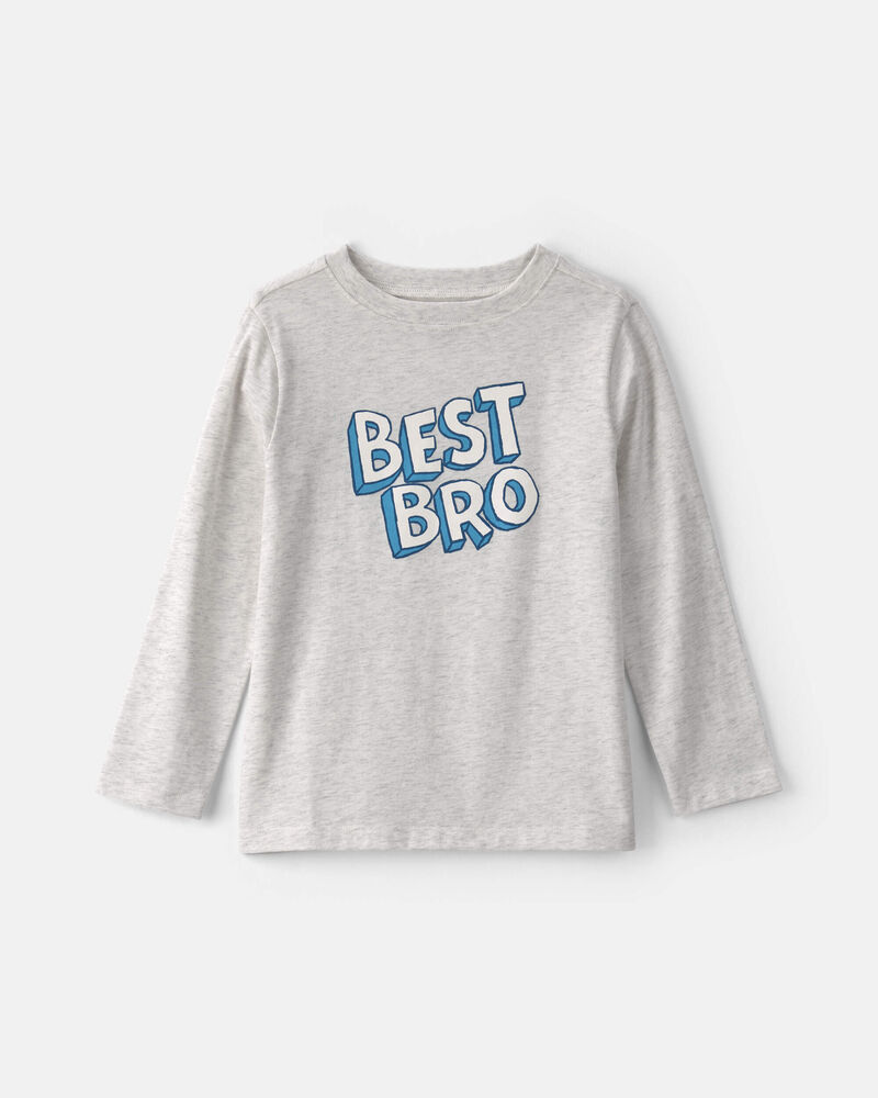 Boys 'Best Bro' Long-Sleeve Graphic Tee - Grey, image 1 of 3 slides