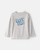 Boys 'Best Bro' Long-Sleeve Graphic Tee - Grey, image 1 of 3 slides